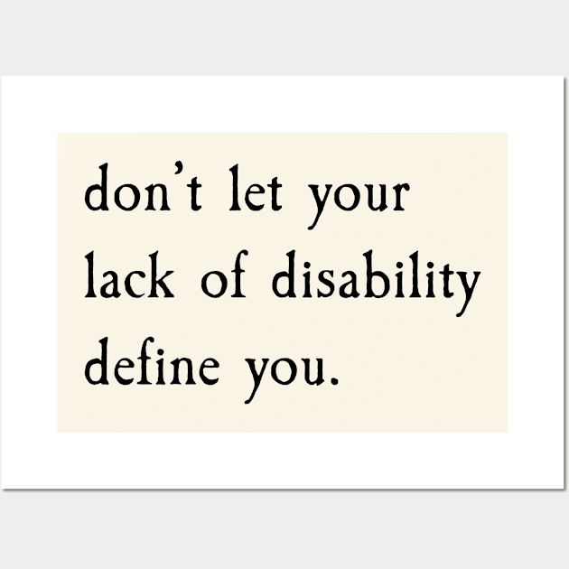 Don't Let It Define You? (Black) Wall Art by Model Deviance Designs